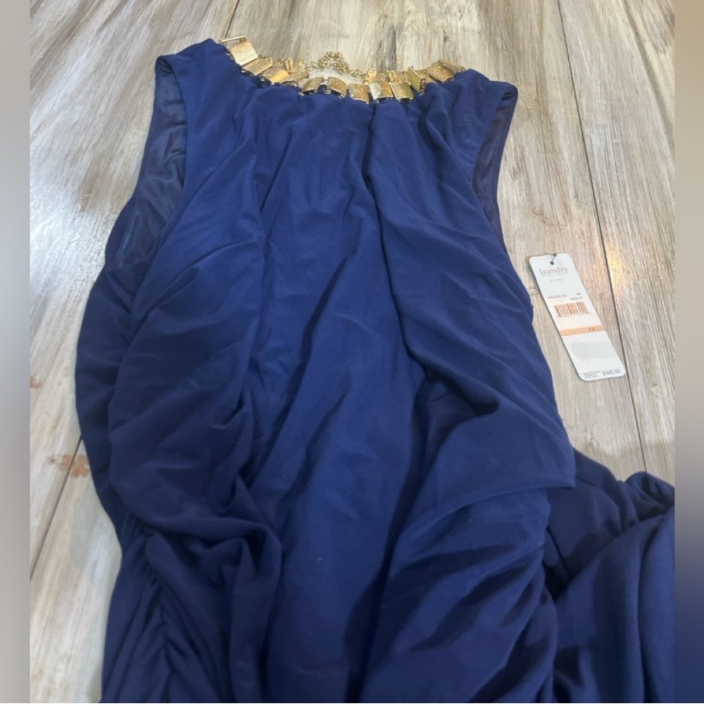 NWT navy Laundry By Shelli Segal Navy Maxi Dress - Picture 8 of 13